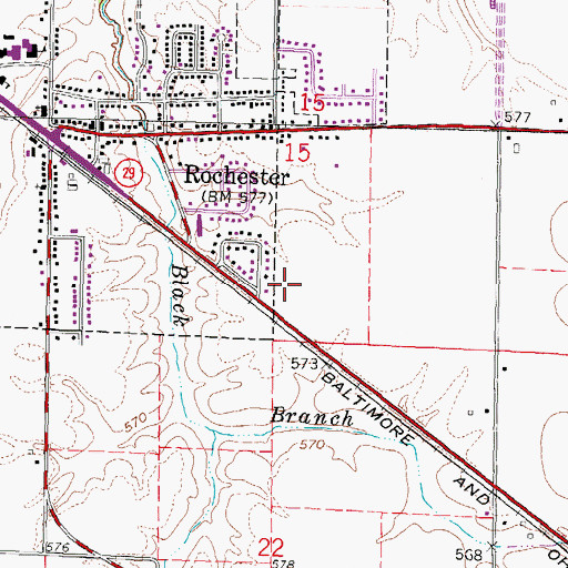 Topographic Map of Rochester Police Department, IL