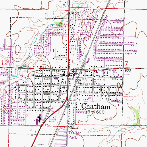 Topographic Map of Chatham Police Department, IL