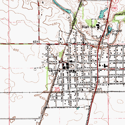 Topographic Map of Chrisman Police Department, IL