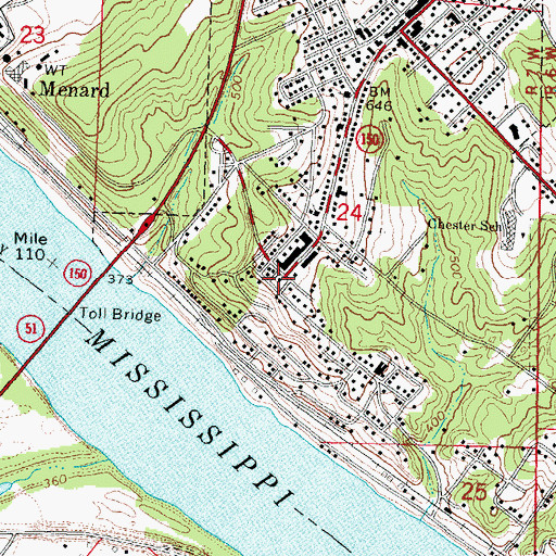 Topographic Map of Randolph County Sheriff's Office, IL