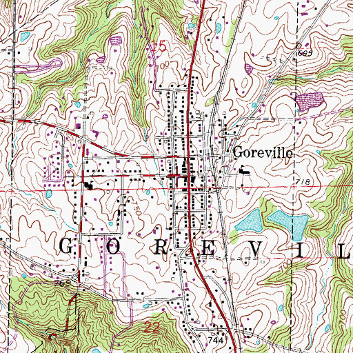 Topographic Map of Goreville Police Department, IL