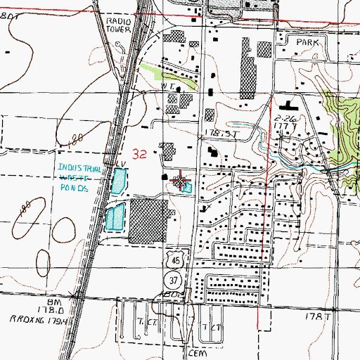 Topographic Map of Illinois State Police District 12, IL