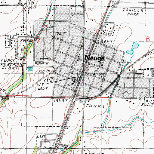 Topographic Map of Neoga Police Department, IL