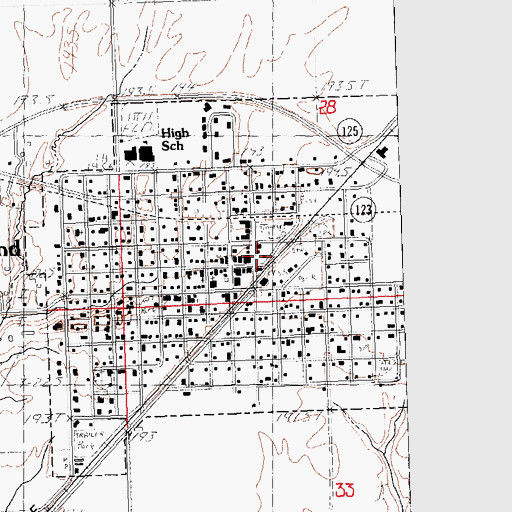 Topographic Map of Ashland City Police, IL