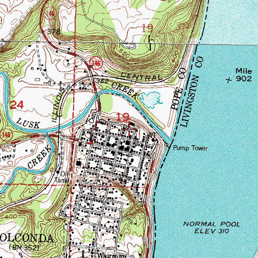 Topographic Map of Golconda Police Department, IL