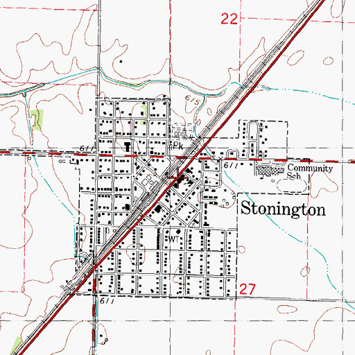 Topographic Map of Stonington Police Department, IL