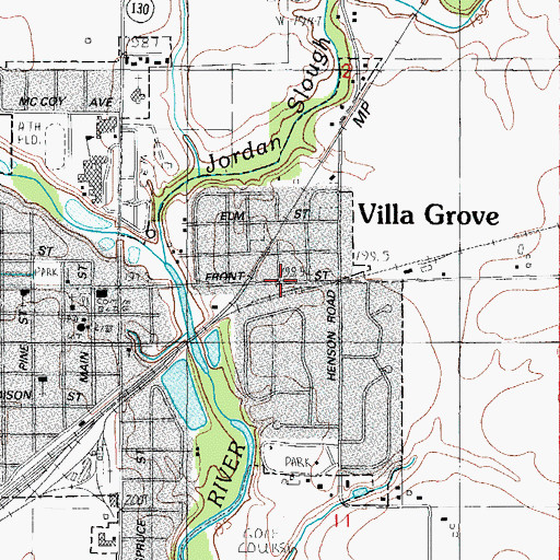 Topographic Map of Villa Grove Police Department, IL