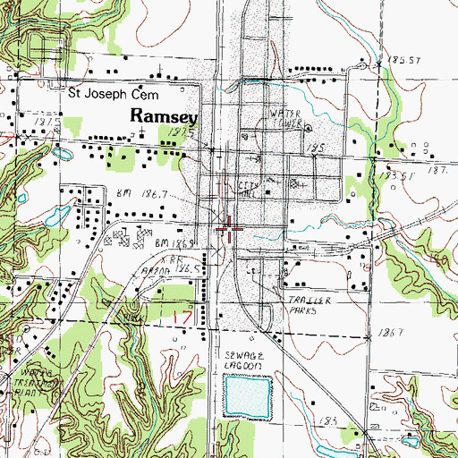 Topographic Map of Ramsey Police Department, IL