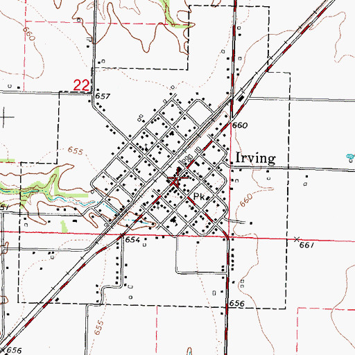 Topographic Map of Irving Police Department, IL