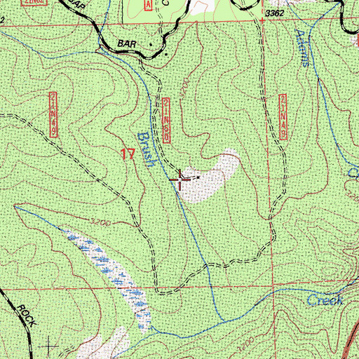 Topographic Map of Seater Ranch, CA