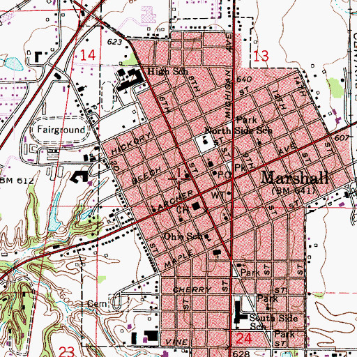 Topographic Map of Clark County Sheriff's Office, IL