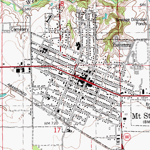 Topographic Map of Mount Sterling Police Department, IL