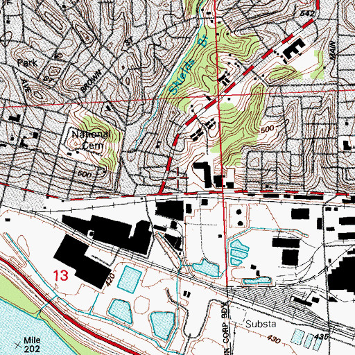 Topographic Map of Alton Police Department, IL