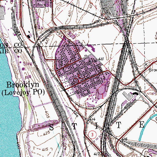 Topographic Map of Brooklyn Police Department, IL