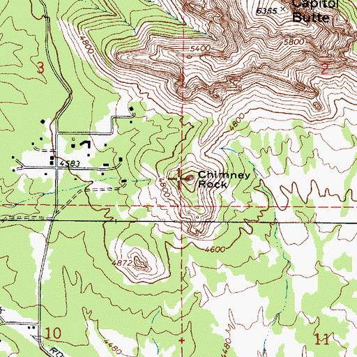 Topographic Map of Chimney Rock, AZ