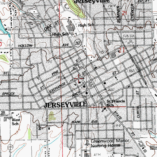 Topographic Map of Jersey County Sheriff's Office, IL