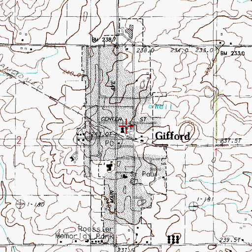 Topographic Map of Gifford Police Department, IL