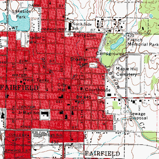 Topographic Map of Wayne County Sheriff's Office, IL