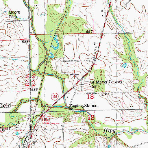 Topographic Map of Illinois State Police District 20, IL