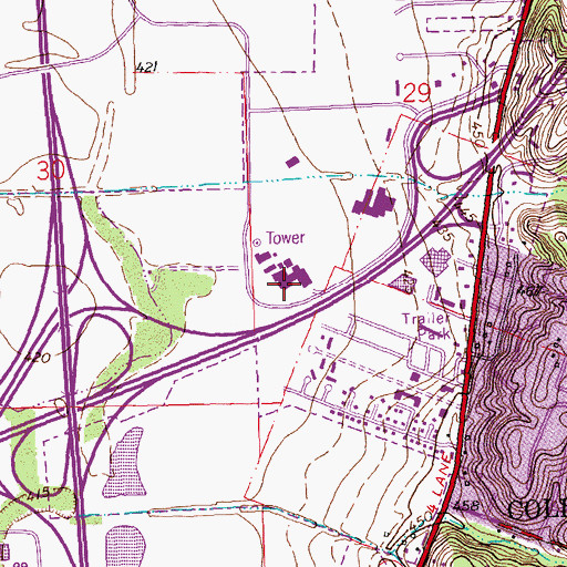 Topographic Map of Illinois State Police District 11, IL
