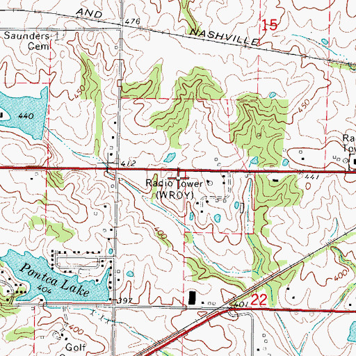 Topographic Map of Illinois State Police District 19, IL