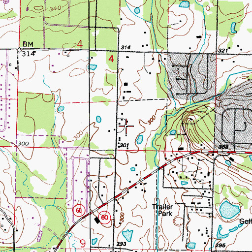 Topographic Map of Conway Post Office, AR