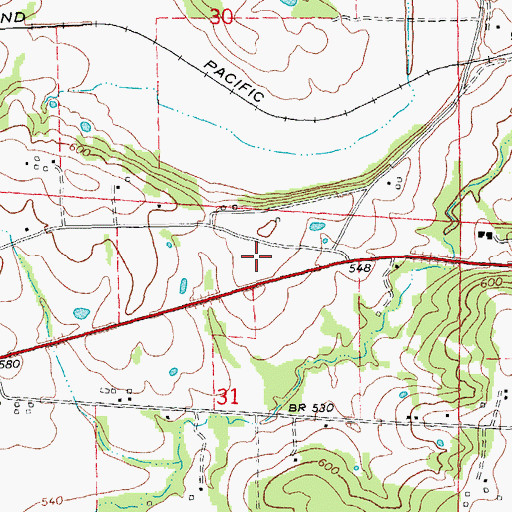 Topographic Map of Union Clinic Crider Health Care Center, MO