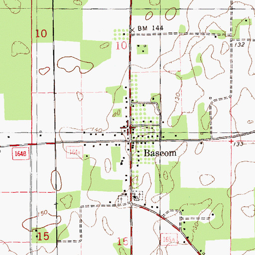 Topographic Map of Bascom Post Office, FL