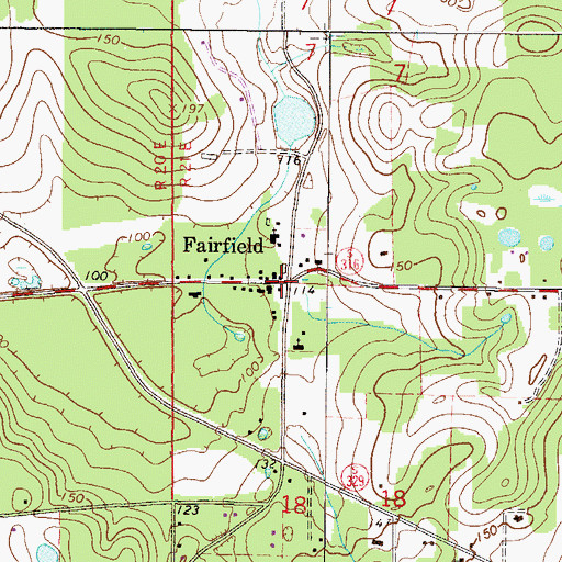 Topographic Map of Fairfield Post Office, FL