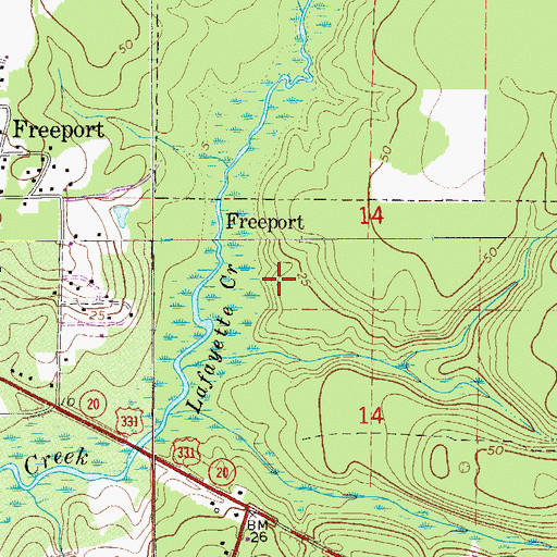 Topographic Map of Freeport Post Office, FL