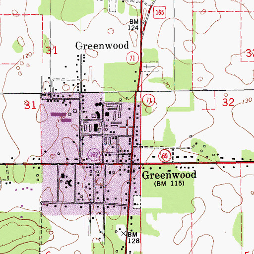 Topographic Map of Greenwood Post Office, FL