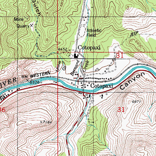 Topographic Map of Cotopaxi Post Office, CO