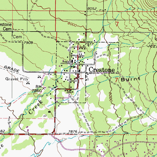 Topographic Map of Crestone Post Office, CO