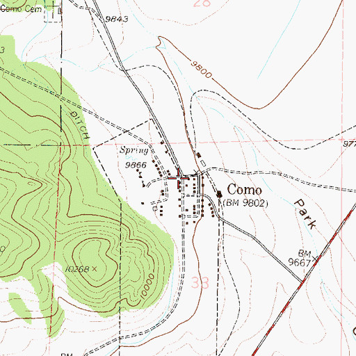 Topographic Map of Como Post Office, CO
