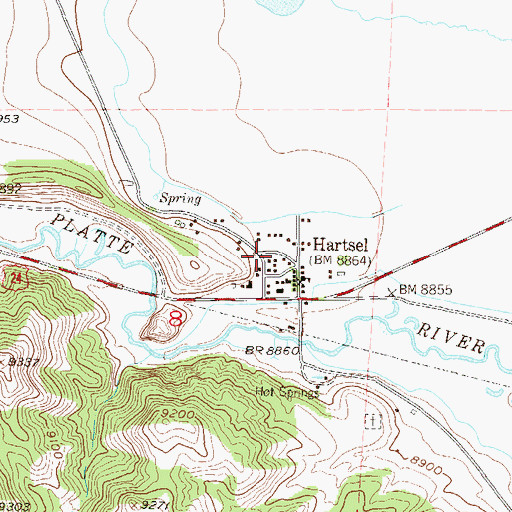 Topographic Map of Hartsel Post Office, CO