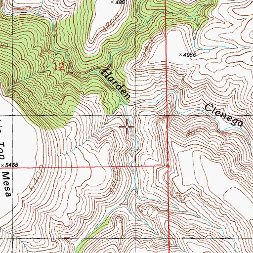 Topographic Map of Chimney Rock Canyon, AZ