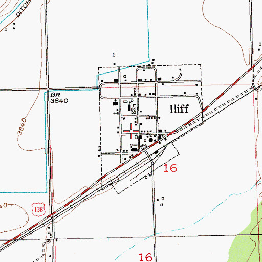 Topographic Map of Iliff Post Office, CO