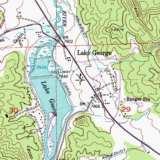 Topographic Map of Lake George Post Office, CO