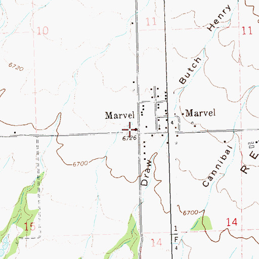 Topographic Map of Marvel Post Office, CO