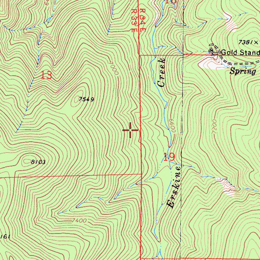 Topographic Map of Bluebird Mine, CA