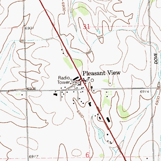 Topographic Map of Pleasant View Post Office, CO