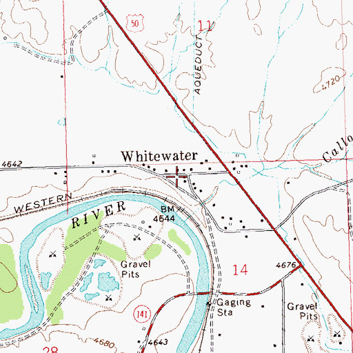 Topographic Map of Whitewater Post Office, CO