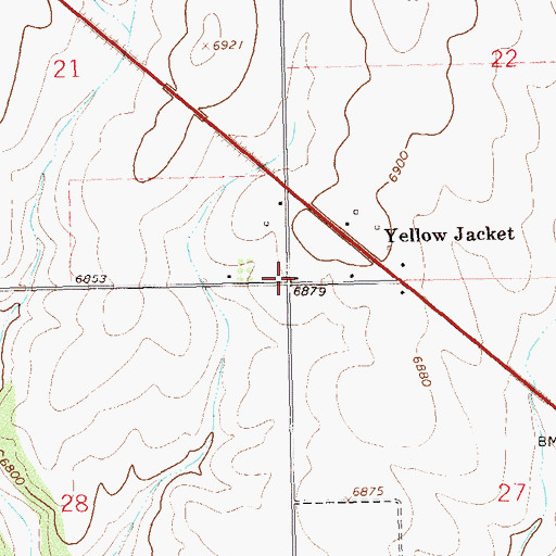 Topographic Map of Yellow Jacket Post Office, CO