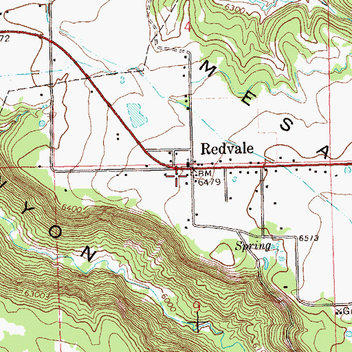 Topographic Map of Redvale Post Office, CO