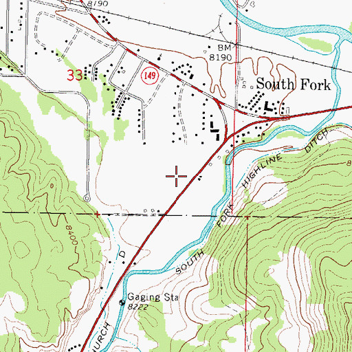 Topographic Map of South Fork Post Office, CO