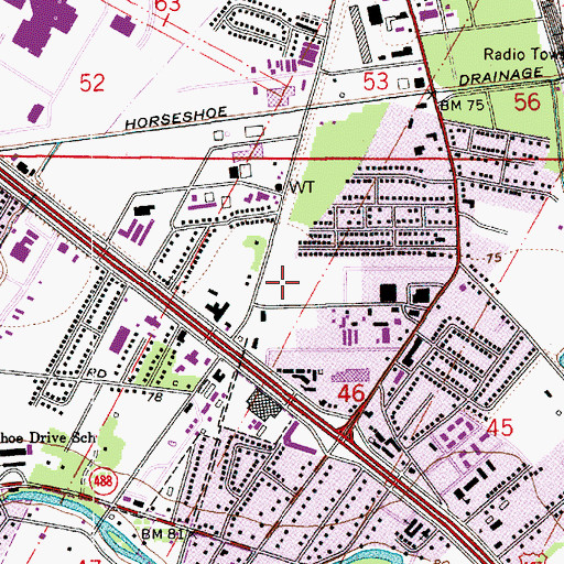 Topographic Map of South Park Station, LA