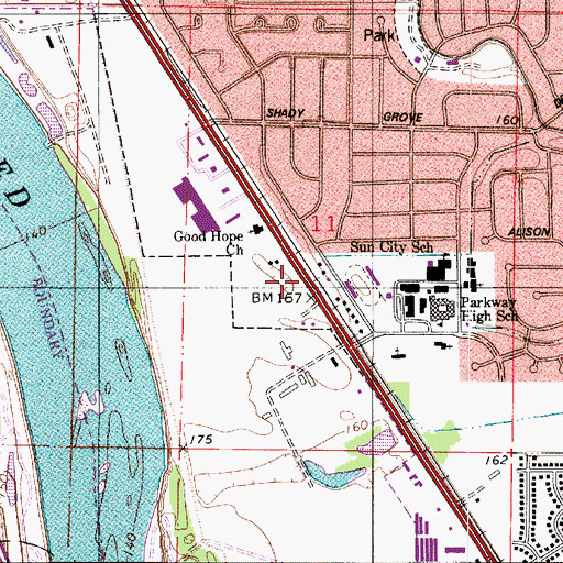 Topographic Map of Plantation Station Post Office, LA