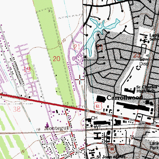 Topographic Map of La Place Post Office, LA