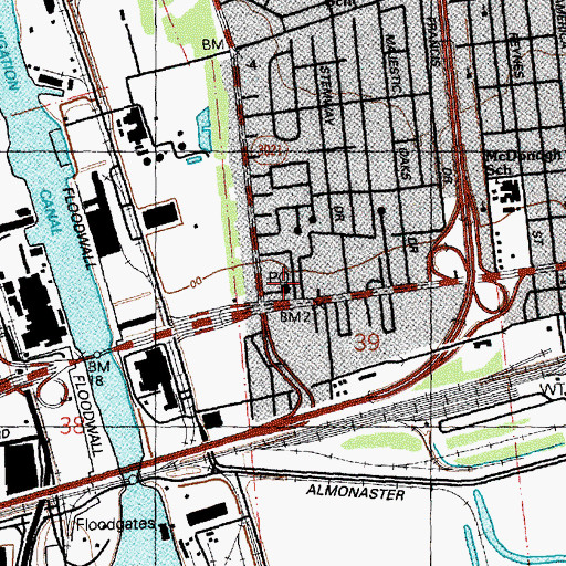 Topographic Map of Chef Menteur Post Office, LA