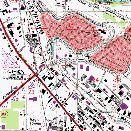 Topographic Map of Industrial Post Office, LA